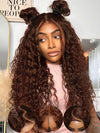 Kisslove Pre-Everything Chocolate Brown 360 Lace Wig Glueless Water Wave Human Hair Wigs
