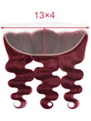 Burgundy Bundles With 5x5 13x4 Lace Frontal Closure Body Wave Human Hair