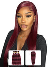 Burgundy Bundles With 5x5 13x4 Lace Frontal Closure Straight Human Hair