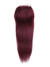 Burgundy Bundles With 5x5 13x4 Lace Frontal Closure Straight Human Hair