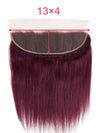 Burgundy Bundles With 5x5 13x4 Lace Frontal Closure Straight Human Hair