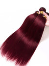 Burgundy Bundles With 5x5 13x4 Lace Frontal Closure Straight Human Hair