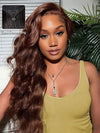 Upgrade Pull Go Chocolate Brown Wig 3D Body Wave 5x5 13x4 13x6 Lace Human Hair Wigs - KissLove Hair
