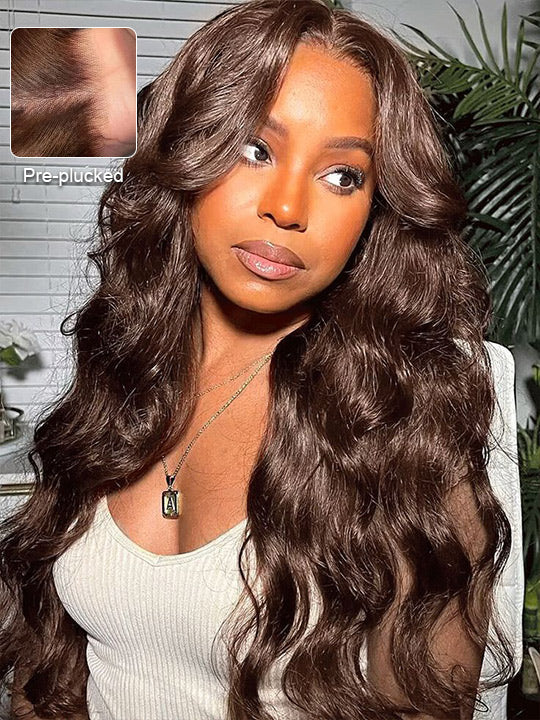 Upgrade Pull Go Chocolate Brown Wig 3D Body Wave 5x5 13x4 13x6 Lace Human Hair Wigs - KissLove Hair