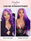 Ombre Purple/Pink/Blue Color 3D Body Wave 13x4 Lace Frontal Human Hair Wigs