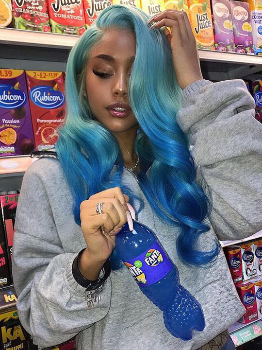 Colored Ombre Wig 3D Body Wave 13x4 Lace Frontal Human Hair Wigs