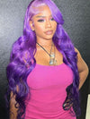 Ombre Purple/Pink/Blue Color 3D Body Wave 13x4 Lace Frontal Human Hair Wigs