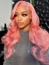 Barbie Pink Color Wig Pre Plucked 3D Body Wave 13x4 Lace Front Human Hair Wigs - KissLove Hair
