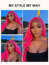 Barbie Pink Color Wig Pre Plucked 3D Body Wave 13x4 Lace Front Human Hair Wigs - KissLove Hair