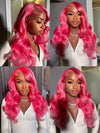 Barbie Pink Color Wig Pre Plucked 3D Body Wave 13x4 Lace Front Human Hair Wigs - KissLove Hair