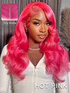 Barbie Pink Color Wig Pre Plucked 3D Body Wave 13x4 Lace Front Human Hair Wigs - KissLove Hair