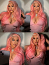Barbie Pink Color Wig Pre Plucked 3D Body Wave 13x4 Lace Front Human Hair Wigs - KissLove Hair