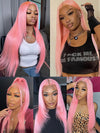 Blonde Wig Barbie Pink/Purple/Silver Grey Straight Hair 13x4 Lace Front Wig Colored Wigs - KissLove Hair