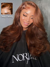 Kisslove Pre-Everything Auburn Copper Brown 3D Body Wave Wig Colored 360 Lace Wigs
