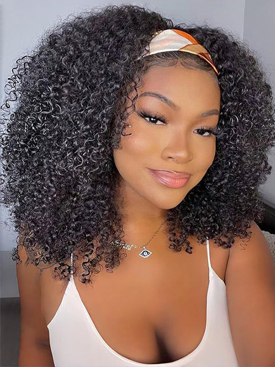 BOGO: Thick Headband Wig Curly Glueless Human Hair Wigs 14-24 Inch - KissLove Hair