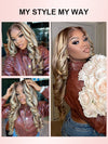 P4/613 P6/613 Brown Hair With Blonde Highlights 3D Body Wave 13x4 Lace Frontal Wigs - KissLove Hair