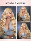 P4/613 P6/613 Brown Hair With Blonde Highlights 3D Body Wave 13x4 Lace Frontal Wigs - KissLove Hair