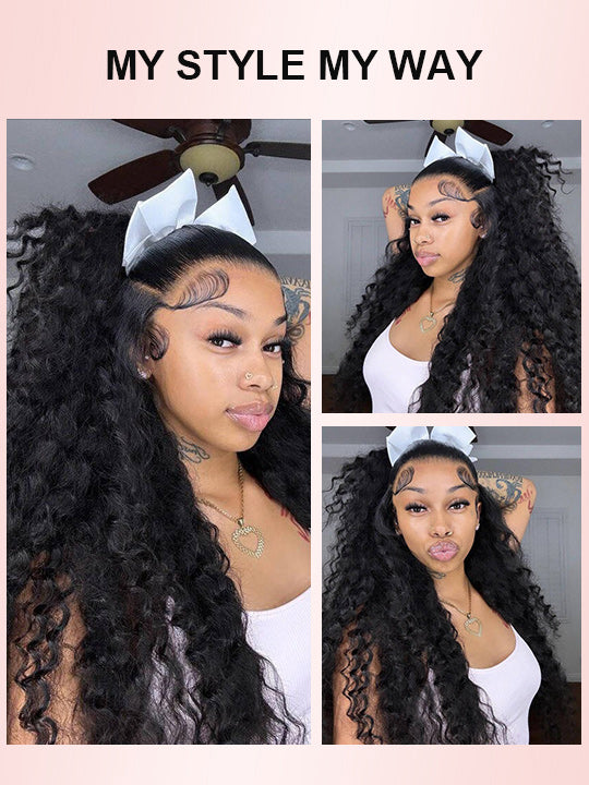 Kisslove Invisi-Drawstring Cap 360 Lace Wig Deep Wave Glueless Human Hair Wigs - Kisslove Hair