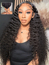 Glueless 13x6 Lace Frontal Wig Deep Wave HD Transparent Lace Wear and Go Wig - KissLove Hair