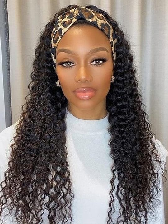 Deep Wave Headband Wig 10-28inch Glueless Human Hair Wigs - KissLove Hair
