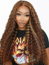 Kisslove Upgraded Invisi-Drawstring 360 Lace Wig Deep Wave Brown Highlights Human Hair Wigs - Kisslove Hair