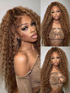 Kisslove Upgraded Invisi-Drawstring 360 Lace Wig Deep Wave Brown Highlights Human Hair Wigs - Kisslove Hair