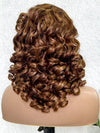 Egg Roll Curly P4/27 Highlight 13x4 HD Transparent Lace Frontal Wigs 14A Human Hair