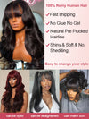 [Clearance] Full Machine Made Wig Body Wave Human Hair Wigs With Bangs - KissLove Hair