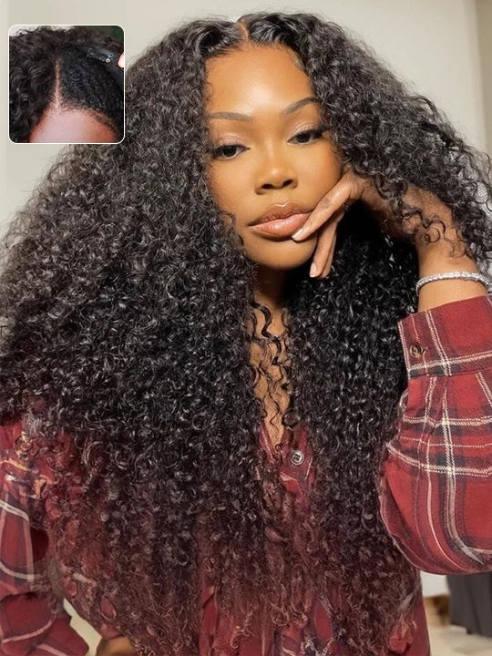 [Clearance] Jerry Curly V Part Wig Glueless Human Hair Wigs 14~28inch - KissLove Hair
