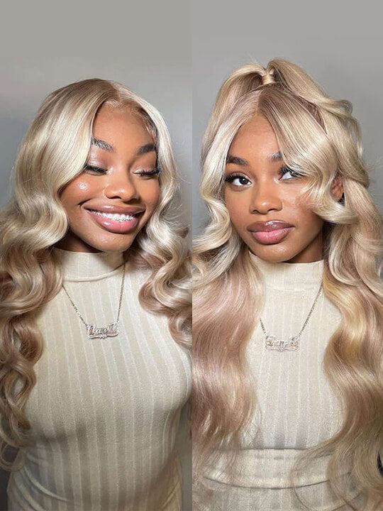 [Flash Sale] Ash Blonde Hair 13x4 Transparent Lace Front Wig 250% Density - KissLove Hair