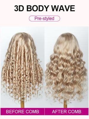 [Flash Sale] Ash Blonde Hair 13x4 Transparent Lace Front Wig 250% Density - KissLove Hair