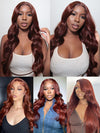 [Clearance] Reddish Brown Body Wave 13x4 Lace Front Human Hair Wigs