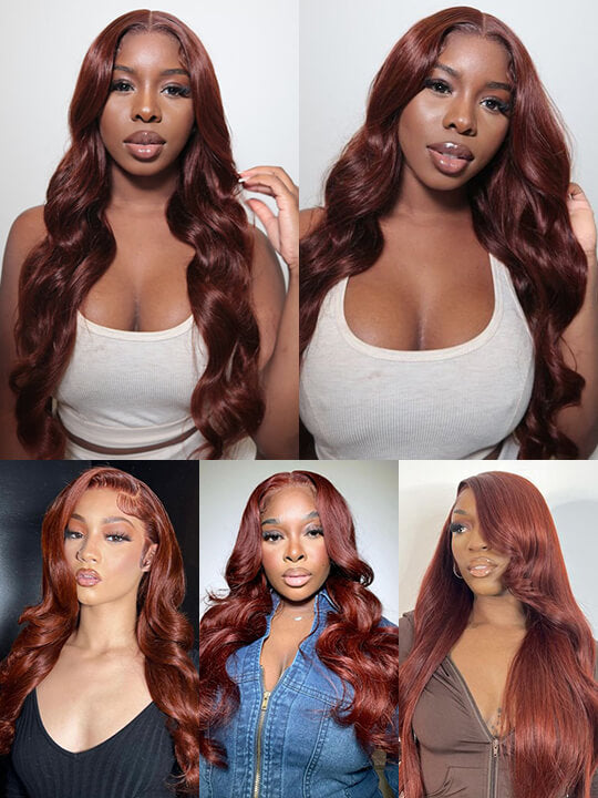 [Wear & Go] Breathable Air Wig Reddish Brown 5x5 13x4 Lace Front Human Hair Wigs