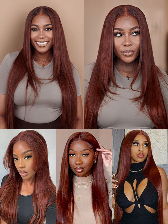 [Wear & Go] Breathable Air Wig Reddish Brown 5x5 13x4 Lace Front Human Hair Wigs