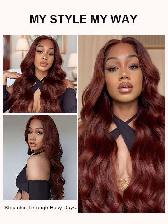 [Wear & Go] Breathable Air Wig Reddish Brown 5x5 13x4 Lace Front Human Hair Wigs