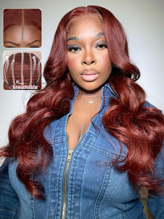 [Wear & Go] Breathable Air Wig Reddish Brown 5x5 13x4 Lace Front Human Hair Wigs