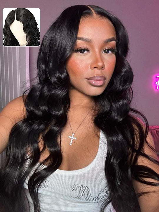 [Flash Deal] V Part Wig Body Wave Glueless Human Hair Wigs 16~24inch