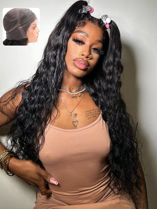Full Lace Frontal Wigs 180% Density Water Wave Virgin Human Hair For Women - KissLove Hair