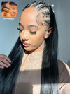 Brazilian Straight Hair Full Lace Wig Transparent Lace Invisi Drawstring Glueless Human Hair Wigs - KissLove Hair