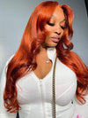 Ginger Hair Colored Wig 3D Body Wave 4x4 13x4 Lace Front Human Hair Wigs 