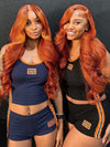 Ginger Hair Colored Wig 3D Body Wave 4x4 13x4 Lace Front Human Hair Wigs 