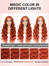 Ginger Orange Color Glueless 5x5 Lace Wig 3D Body Wave Human Hair Wigs - KissLove Hair