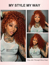 Ginger Color Deep Wave 13x4 Lace Front Wig Pre Plucked Glueless Human Hair Wigs - KissLove Hair
