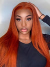 Ginger Hair Colored Wig Silky Straight 4x4 13x4 Lace Front Human Hair Wigs 