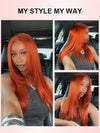 Ginger Hair Colored Wig Silky Straight 4x4 13x4 Lace Front Human Hair Wigs 
