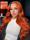 Ginger Orange Color Glueless 5x5 Lace Wig 3D Body Wave Human Hair Wigs - KissLove Hair