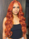 Ginger Orange Color Glueless 5x5 Lace Wig 3D Body Wave Human Hair Wigs - KissLove Hair