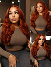 Ginger Orange Color Glueless 5x5 Lace Wig 3D Body Wave Human Hair Wigs - KissLove Hair