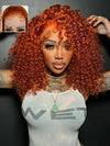 Ginger Orange Color Glueless 5x5 Lace Wig Deep Wave Human Hair Wigs - KissLove Hair