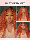 Ginger Orange Color Glueless 5x5 Lace Wig Deep Wave Human Hair Wigs - KissLove Hair